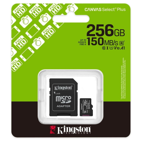 KINGSTON CANVAS SELECT PLUS 256GB (SDCS3/256GB) - MICRO SD 128GB + ADATTATORE SD