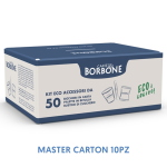 CAFFE' BORBONE KIT ECO ACCESSORI 50PZ BICCHIERINI + PALETTE + ZUCCHERO (MASTER CARTON 10PZ)
