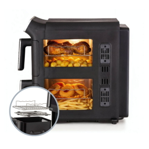 FRIGGITRICE AD ARIA ARIETE 4640 AIR FRYER VERTICAL DUO 11 LT - NERA