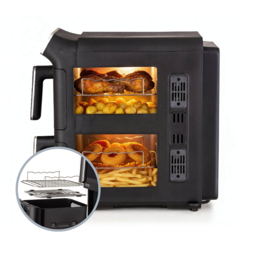 FRIGGITRICE AD ARIA ARIETE 4640 AIR FRYER VERTICAL DUO 11 LT - NERA